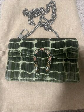 Gucci Dionysus Green Velvet Chain Shoulder Bag - Super Mini